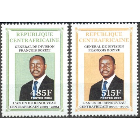 2004 - President Bozizé issue - 485 f and 515 f - MNH