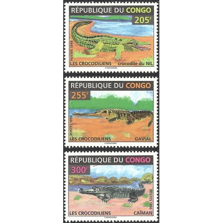 1996 - Mi 1493/1495 - Crocodiles - 3 val. **