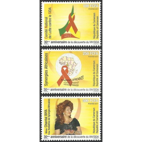 2011 - fight against AIDS - 3 stamps -  MNH