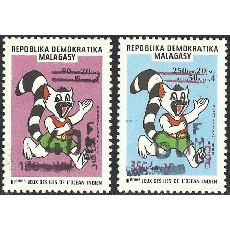 1998 - Mi 2097/2098 - Local overprint - Island Games - Cat - pair MNH