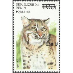 2000 - Mi 1282 - surcharge locale 150 f - Félins : lynx "lynx rufus" - cote 100 € **