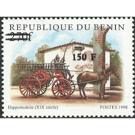 2000 - Mi 1301 - local overprint 150 f - Horse-draw wagon (XIXth cent.), fire fighting - CV 100 € MNH