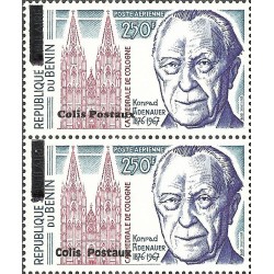 2002 - parcel Mi P 49 types 1 and 2 adjoining - local overprint - Konrad Adenauer - Cologne Cathedral - MNH
