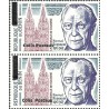 2002 - colis postaux Mi P 49 types 1 et 2 se tenant - surcharge locale - Konrad Adenauer - Cathédrale de Cologne **
