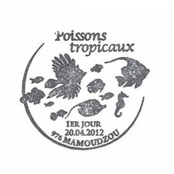 2012 - Mayotte - env. 1er Jour poissons tropicaux (bloc)