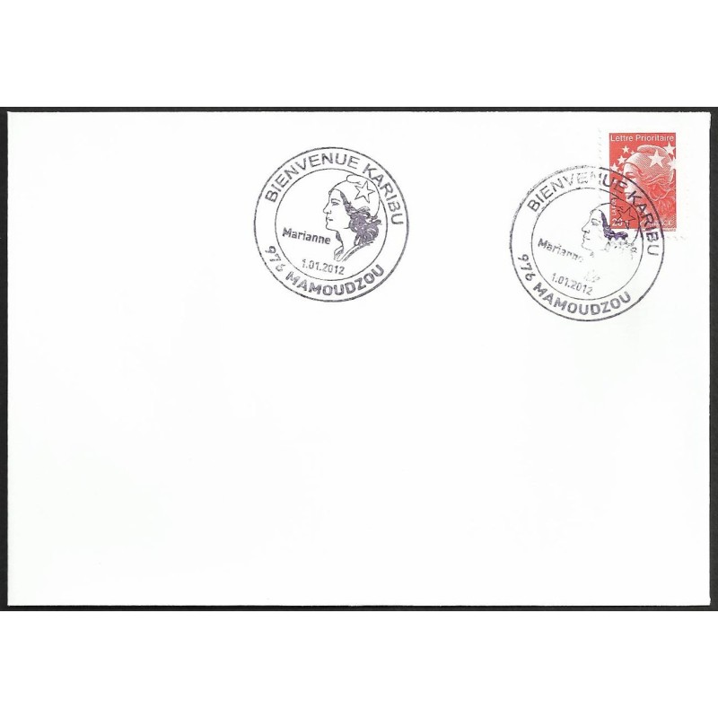 2012 - Mayotte - 1er jour retour des timbres français