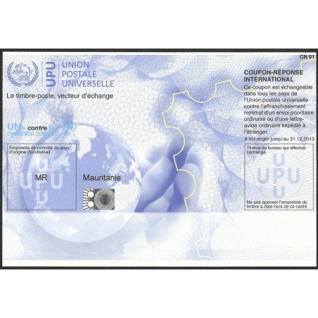 z - CN01 - International Reply-Coupon - MR Mauritania - validity 31.12.2013 millesime 2012