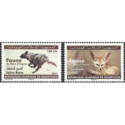 Mauritanie - 2011 - animaux du PNBA : hyène et fennec - 2 t. **