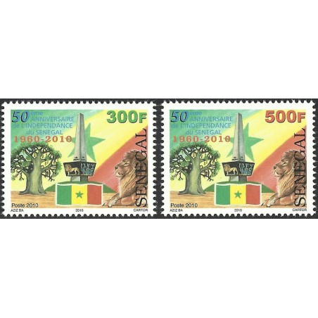 Senegal 2010 - 50 years of independence - baobab, lion, flag - MNH