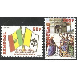 Sénégal 2012 - Relations diplomatiques avec le Vatican - drapeaux - 2 val. **