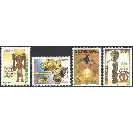 Senegal 2007 / 2010 - festival of Negro arts - Statue, pipe - 4 st. MNH