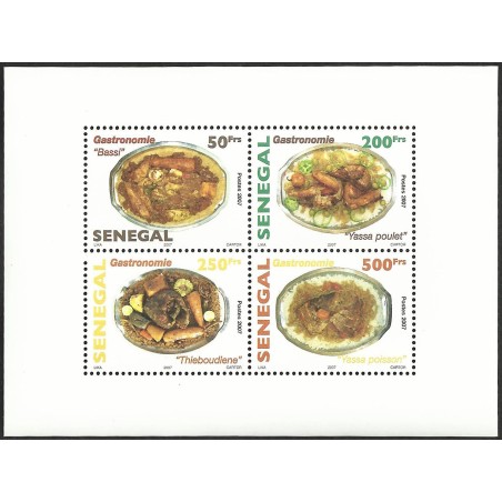 Sénégal 2007 - Gastronomie : plats sénégalais - bloc 1000 fcfa**