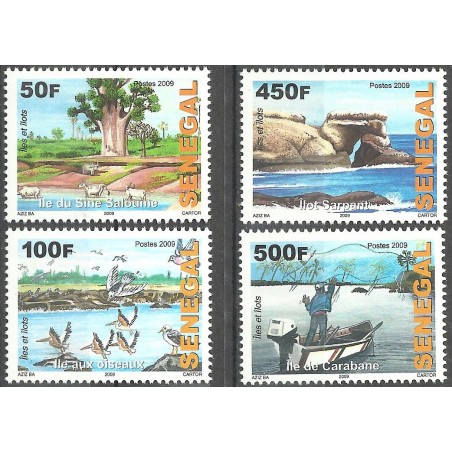 Senegal 2009 - Senegalese Islands - Birds, fisherman, baobab - 4 st. MNH