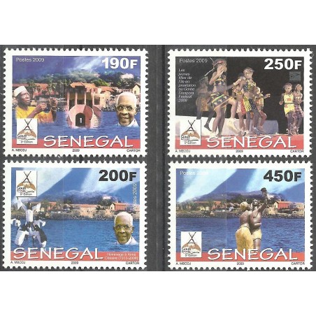 Senegal 2009 - Gorée Diaspora festival - Aimé Césaire - Slavery - Dance - 4 st. MNH