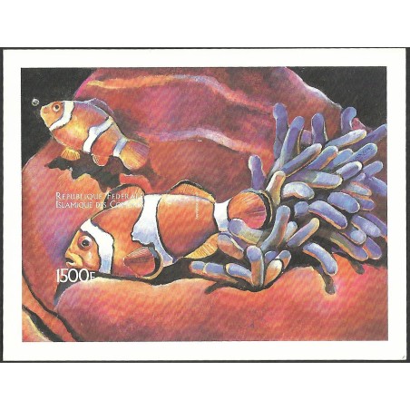 Comoros 1999 - Mi block 400 - Fish: Amphiprion - UNPERFORATED - MNH