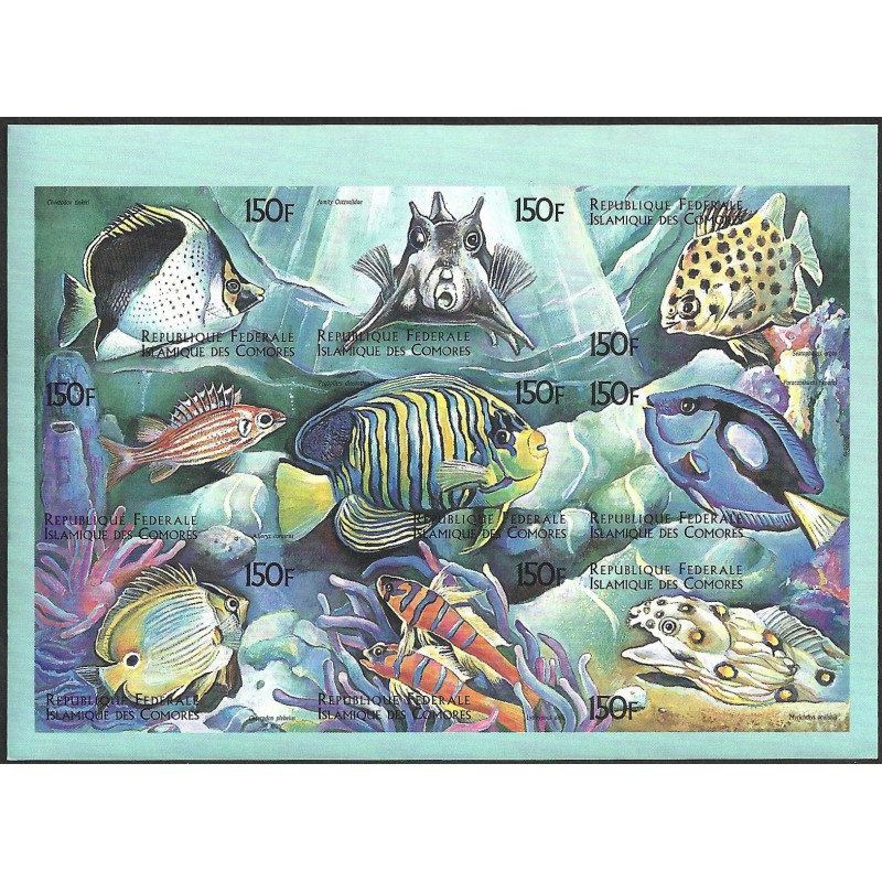 Comoros 1999 - Mi 1512 to 1520 - Fishes - UNPERFORATED - MNH