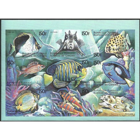 Comoros 1999 - Mi 1512 to 1520 - Fishes - UNPERFORATED - MNH